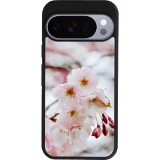 Coque Google Pixel 10 / Pixel 10 Pro - Silicone rigide noir Cherry tree Spring 2026