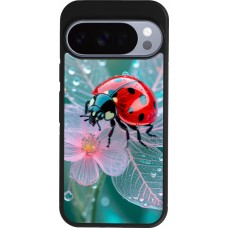 Google Pixel 10 / Pixel 10 Pro Case Hülle - Silikon schwarz Ladybird in bloom Spring 2026