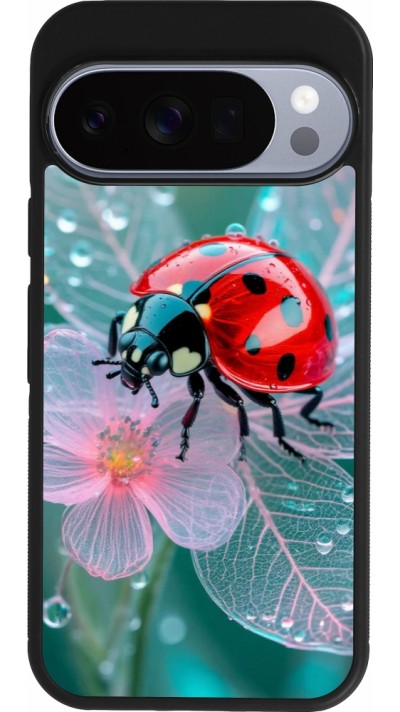 Google Pixel 10 / Pixel 10 Pro Case Hülle - Silikon schwarz Ladybird in bloom Spring 2026