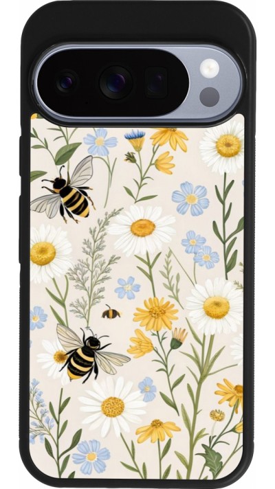 Coque Google Pixel 10 / Pixel 10 Pro - Silicone rigide noir Pattern bees Spring 2026