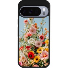 Google Pixel 10 / Pixel 10 Pro Case Hülle - Silikon schwarz Spring flowers Spring 2026