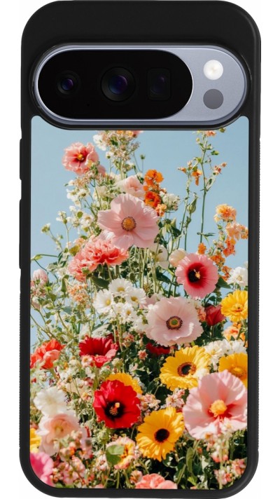 Coque Google Pixel 10 / Pixel 10 Pro - Silicone rigide noir Spring flowers Spring 2026