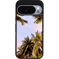 Coque Google Pixel 10 / Pixel 10 Pro - Silicone rigide noir Summer 2023 palm tree vibe