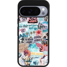 Coque Google Pixel 10 / Pixel 10 Pro - Silicone rigide noir Summer 20 collage