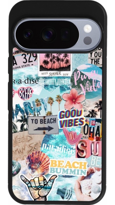 Coque Google Pixel 10 / Pixel 10 Pro - Silicone rigide noir Summer 20 collage