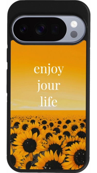 Coque Google Pixel 10 / Pixel 10 Pro - Silicone rigide noir Summer 2025 Enjoy your life