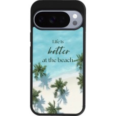 Coque Google Pixel 10 / Pixel 10 Pro - Silicone rigide noir Summer 2025 Life is better at the beach