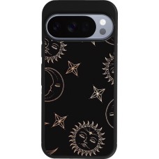 Coque Google Pixel 10 / Pixel 10 Pro - Silicone rigide noir Suns and Moons