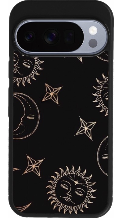 Coque Google Pixel 10 / Pixel 10 Pro - Silicone rigide noir Suns and Moons