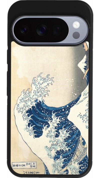 Coque Google Pixel 10 / Pixel 10 Pro - Silicone rigide noir Tableau art - La Grande Vague de Kanagawa - Hokusai