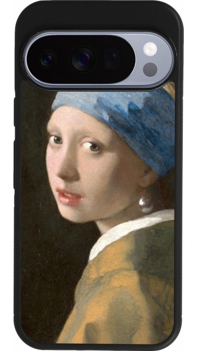 Coque Google Pixel 10 / Pixel 10 Pro - Silicone rigide noir Tableau art - La Jeune fille à la perle - Johannes Vermeer