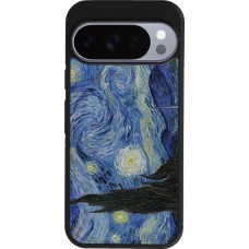 Coque Google Pixel 10 / Pixel 10 Pro - Silicone rigide noir Tableau art - La Nuit étoilée - Van Gogh