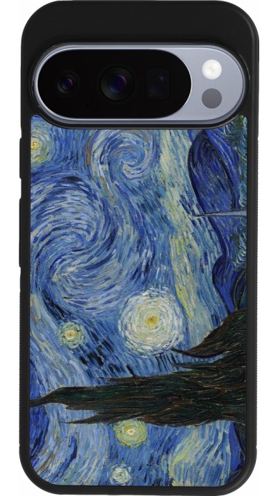 Coque Google Pixel 10 / Pixel 10 Pro - Silicone rigide noir Tableau art - La Nuit étoilée - Van Gogh