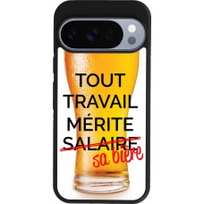 Coque Google Pixel 10 / Pixel 10 Pro - Silicone rigide noir Tout travail mérite sa bière