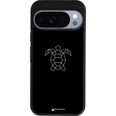 Coque Google Pixel 10 / Pixel 10 Pro - Silicone rigide noir Turtles lines on black