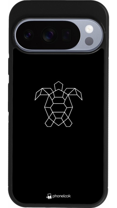Coque Google Pixel 10 / Pixel 10 Pro - Silicone rigide noir Turtles lines on black