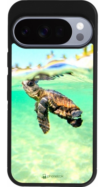 Coque Google Pixel 10 / Pixel 10 Pro - Silicone rigide noir Turtle Underwater