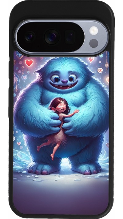 Coque Google Pixel 10 / Pixel 10 Pro - Silicone rigide noir Valentine 2024 Fluffy Love