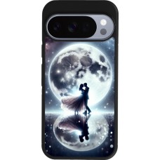 Coque Google Pixel 10 / Pixel 10 Pro - Silicone rigide noir Valentine 2024 Love under the moon