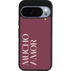 Coque Google Pixel 10 / Pixel 10 Pro - Silicone rigide noir Valentine 2024 mucho amor rosado