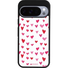 Coque Google Pixel 10 / Pixel 10 Pro - Silicone rigide noir Valentine 2022 Many pink hearts