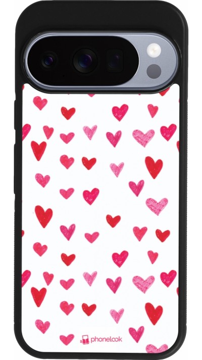 Coque Google Pixel 10 / Pixel 10 Pro - Silicone rigide noir Valentine 2022 Many pink hearts