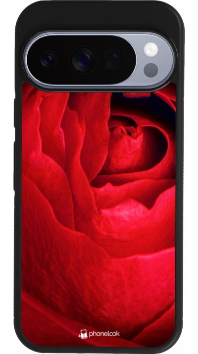 Coque Google Pixel 10 / Pixel 10 Pro - Silicone rigide noir Valentine 2022 Rose