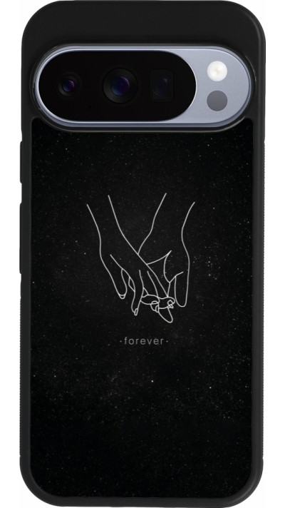 Coque Google Pixel 10 / Pixel 10 Pro - Silicone rigide noir Valentine 2023 hands forever