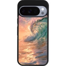 Coque Google Pixel 10 / Pixel 10 Pro - Silicone rigide noir Wave Sunset