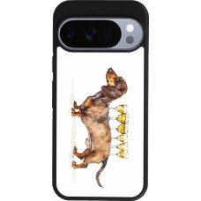 Coque Google Pixel 10 / Pixel 10 Pro - Silicone rigide noir Wine Teckel