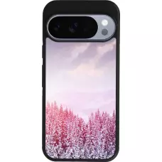 Coque Google Pixel 10 / Pixel 10 Pro - Silicone rigide noir Winter 22 Pink Forest