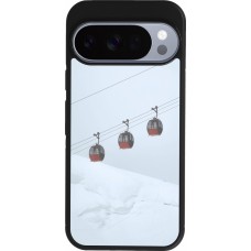 Coque Google Pixel 10 / Pixel 10 Pro - Silicone rigide noir Winter 22 ski lift