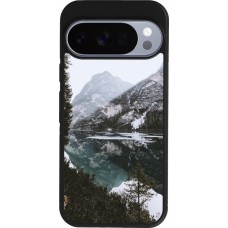 Coque Google Pixel 10 / Pixel 10 Pro - Silicone rigide noir Winter 22 snowy mountain and lake