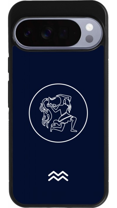 Coque Google Pixel 10 Pro XL - Silicone rigide noir Astrologie Verseau