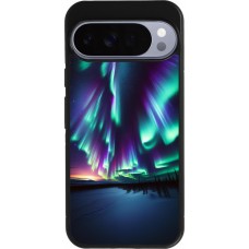 Google Pixel 10 Pro XL Case Hülle - Silikon schwarz Funkelndes Nordlicht