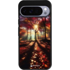 Google Pixel 10 Pro XL Case Hülle - Silikon schwarz Herbstlicher goldener Glanz