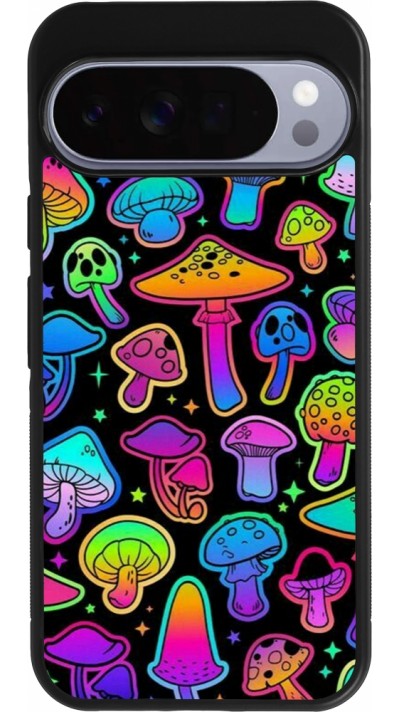 Coque Google Pixel 10 Pro XL - Silicone rigide noir Autumn 2024 magic mushrooms