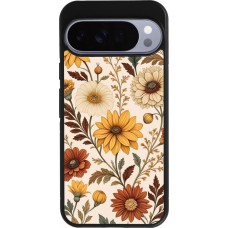 Google Pixel 10 Pro XL Case Hülle - Silikon schwarz Autumn 25 Flower pattern