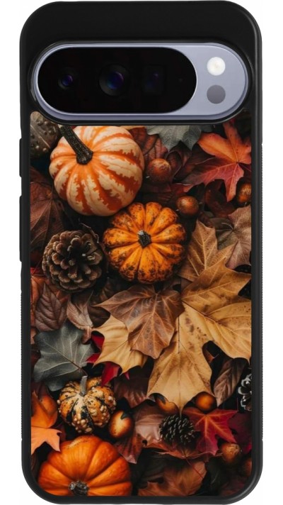 Coque Google Pixel 10 Pro XL - Silicone rigide noir Autumn 25 Pumpkin