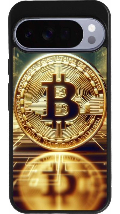 Coque Google Pixel 10 Pro XL - Silicone rigide noir Bitcoin Standing