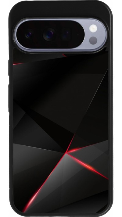 Coque Google Pixel 10 Pro XL - Silicone rigide noir Black Red Lines