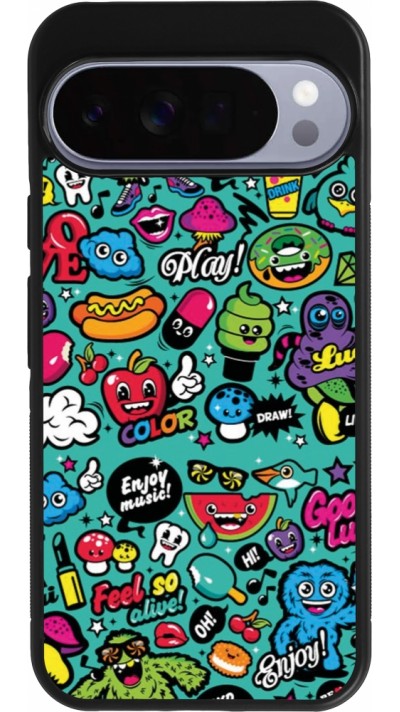 Coque Google Pixel 10 Pro XL - Silicone rigide noir Cartoons old school