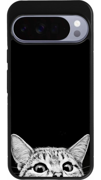 Google Pixel 10 Pro XL Case Hülle - Silikon schwarz Cat Looking Up Black