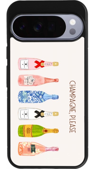 Google Pixel 10 Pro XL Case Hülle - Silikon schwarz Champagne Please