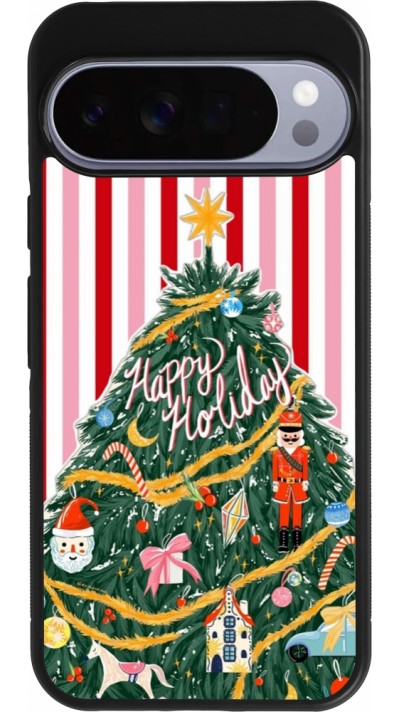 Google Pixel 10 Pro XL Case Hülle - Silikon schwarz Christmas 25 Happy Holiday