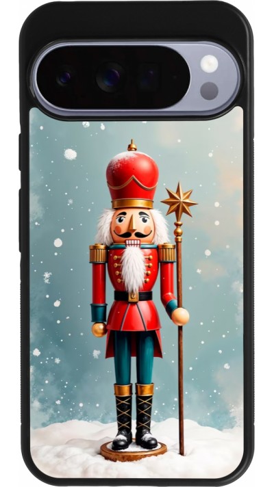 Google Pixel 10 Pro XL Case Hülle - Silikon schwarz Christmas 25 Nutcracker Snow