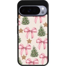 Google Pixel 10 Pro XL Case Hülle - Silikon schwarz Christmas 25 Vintage Ribbons