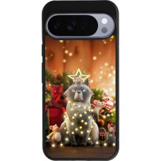 Google Pixel 10 Pro XL Case Hülle - Silikon schwarz Christmas 25 Xmas Cat
