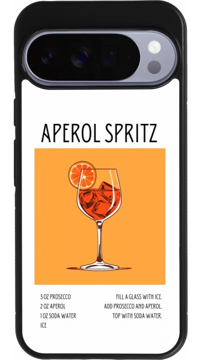 Google Pixel 10 Pro XL Case Hülle - Silikon schwarz Cocktail Rezept Aperol Spritz