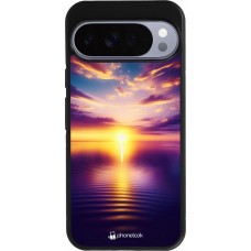 Google Pixel 10 Pro XL Case Hülle - Silikon schwarz Sonnenuntergang gelb violett